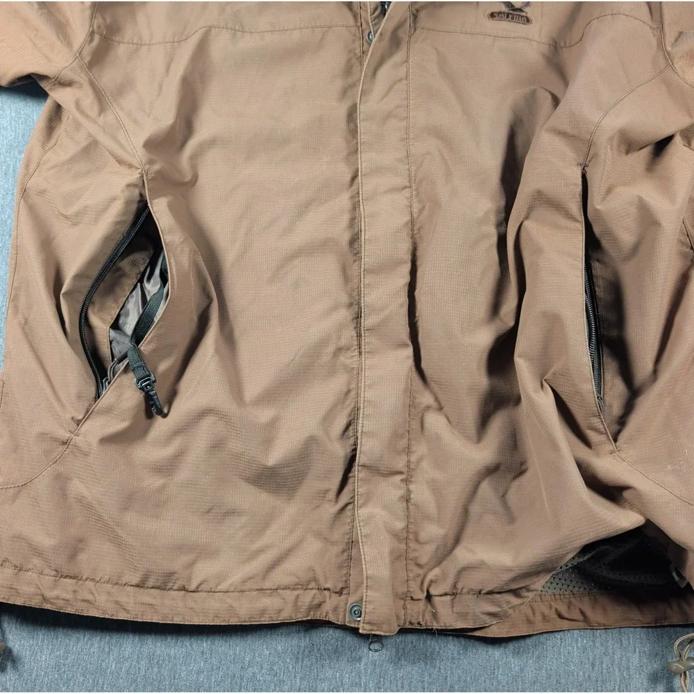 Vtg 90s Waterproof Jacket Mens Salewa Powertex Size XL Brown Full Zip Gorpcore